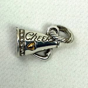 BRIGHTON ABC Cheer Team Megaphone Charm with Pink Enamel